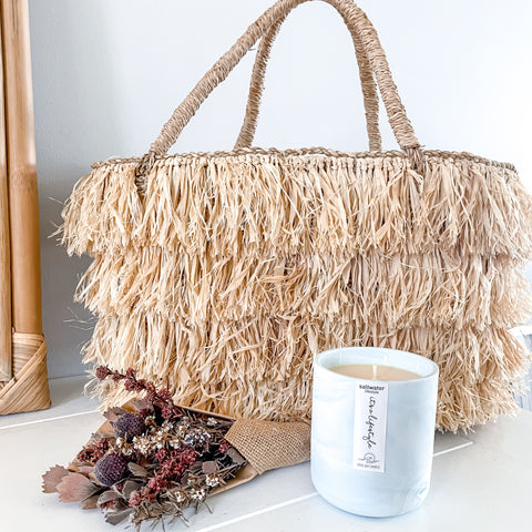 Raffia beach bag